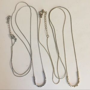 Silver and Gold Minimalist Necklace Duo